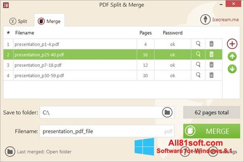 Screenshot PDF Split and Merge für Windows 8.1