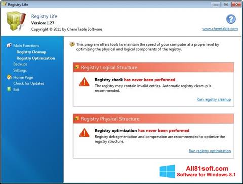 Screenshot Registry Life für Windows 8.1