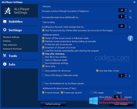 Screenshot ALLPlayer für Windows 8.1