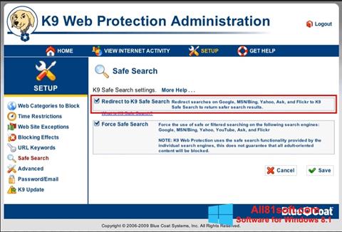 Screenshot K9 Web Protection für Windows 8.1