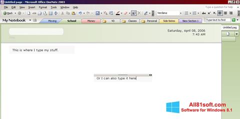 Screenshot Microsoft OneNote für Windows 8.1