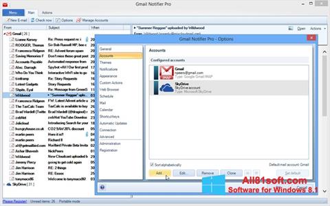 Screenshot Gmail Notifier für Windows 8.1