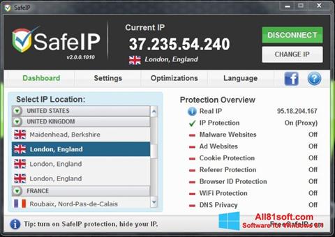 Screenshot SafeIP für Windows 8.1