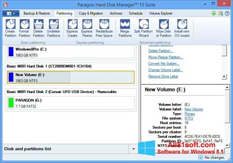 Screenshot Paragon Hard Disk Manager für Windows 8.1