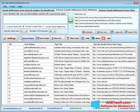 Screenshot eMail Extractor für Windows 8.1