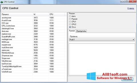 Screenshot CPU-Control für Windows 8.1