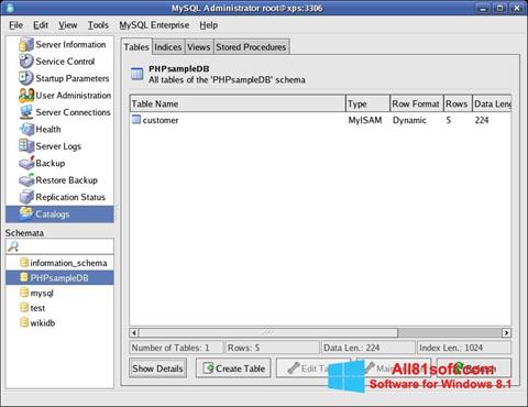 Screenshot MySQL für Windows 8.1