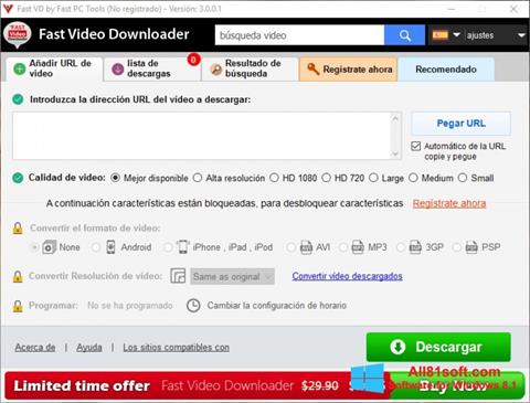 Screenshot Fast Video Downloader für Windows 8.1