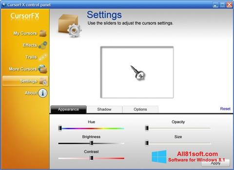 Screenshot CursorFX für Windows 8.1