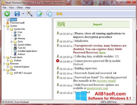 Screenshot Multi Password Recovery für Windows 8.1