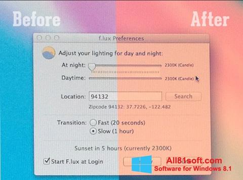 Screenshot F.lux für Windows 8.1