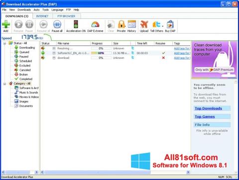 Screenshot Download Accelerator Plus für Windows 8.1