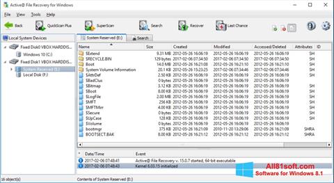 Screenshot Active File Recovery für Windows 8.1