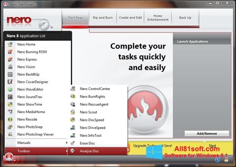 Screenshot Nero StartSmart für Windows 8.1
