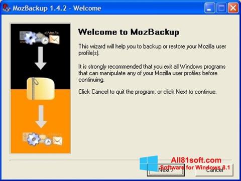 Screenshot MozBackup für Windows 8.1