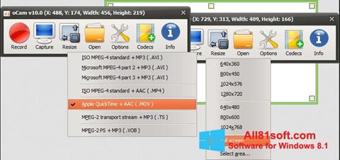 Screenshot oCam Screen Recorder für Windows 8.1