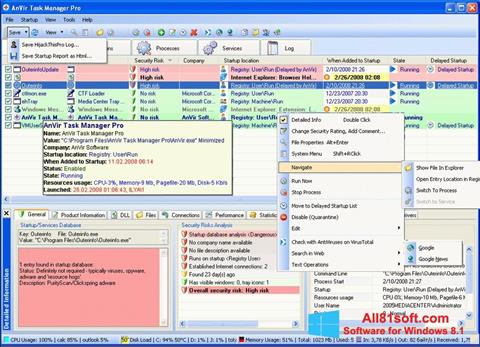 Screenshot AnVir Task Manager für Windows 8.1