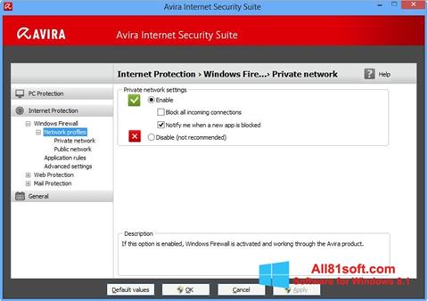Screenshot Avira Internet Security für Windows 8.1