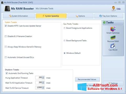 Screenshot Mz RAM Booster für Windows 8.1