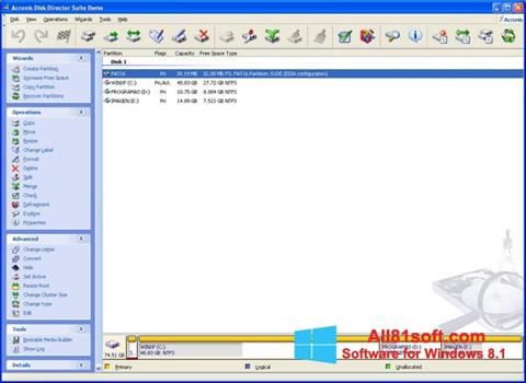 Screenshot Acronis Disk Director Suite für Windows 8.1