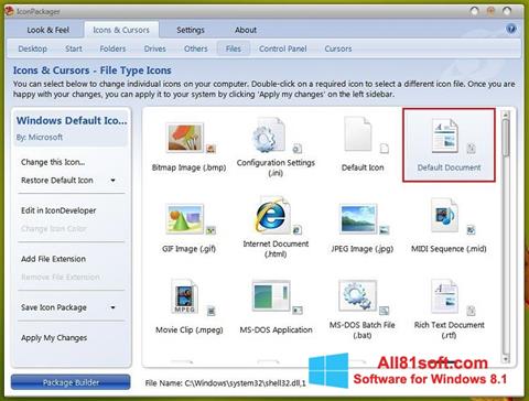 Screenshot IconPackager für Windows 8.1