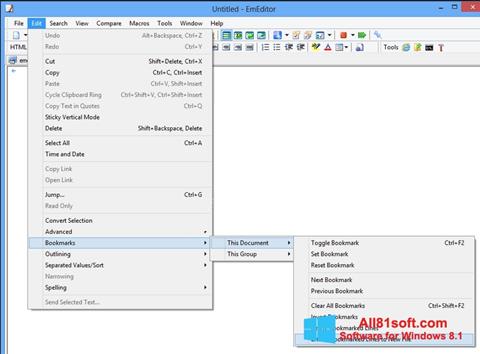 Screenshot EmEditor für Windows 8.1
