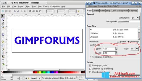 Screenshot Inkscape für Windows 8.1