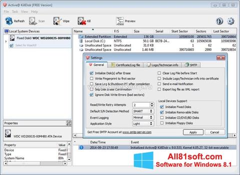 Screenshot Active KillDisk für Windows 8.1