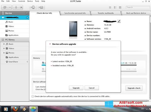 Screenshot LG PC Suite für Windows 8.1