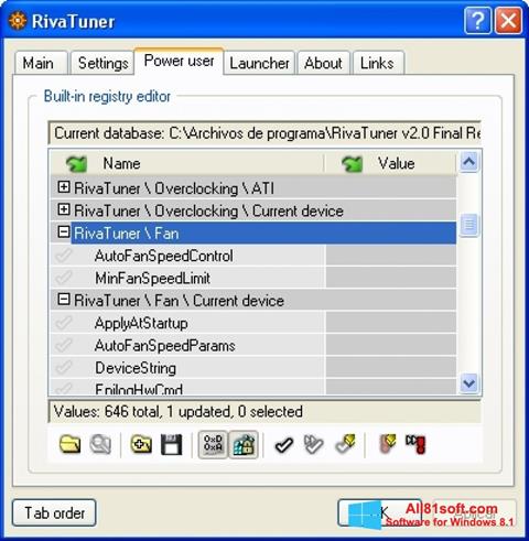 Screenshot RivaTuner für Windows 8.1