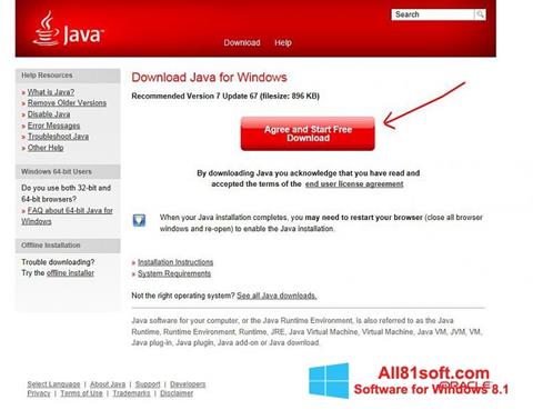 Screenshot Java für Windows 8.1