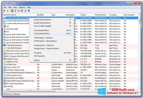 Screenshot ShellExView für Windows 8.1