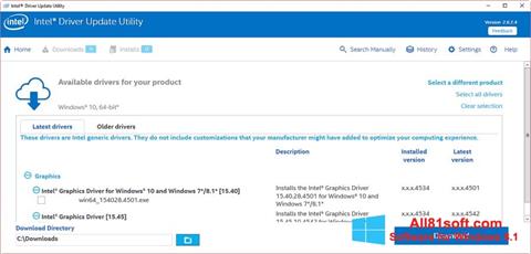 Screenshot Intel Driver Update Utility für Windows 8.1