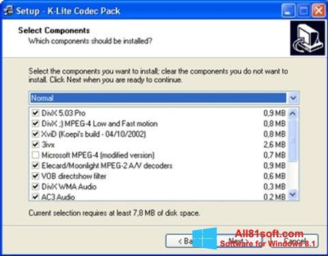 Screenshot K-Lite Mega Codec Pack für Windows 8.1
