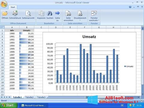 Screenshot Excel Viewer für Windows 8.1