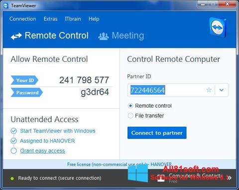 Screenshot TeamViewer für Windows 8.1
