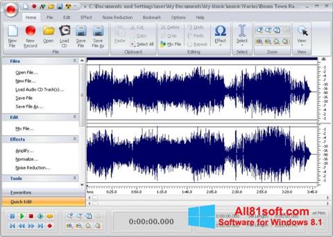 Screenshot Free Audio Editor für Windows 8.1