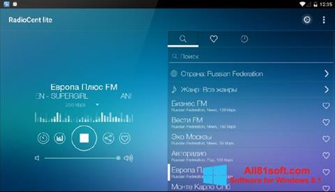 Screenshot Radiocent für Windows 8.1