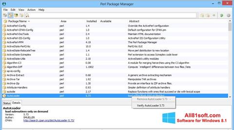 Screenshot ActivePerl für Windows 8.1