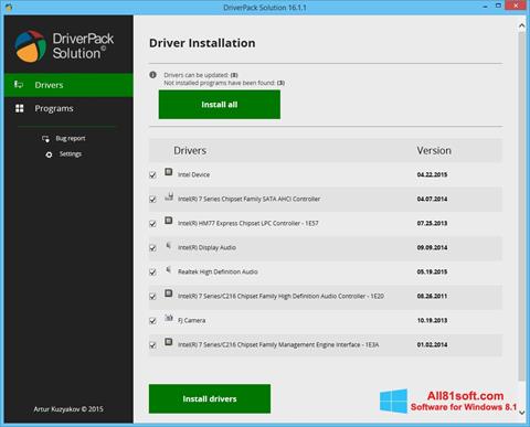 Screenshot DriverPack Solution für Windows 8.1