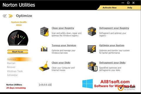 Screenshot Norton Utilities für Windows 8.1