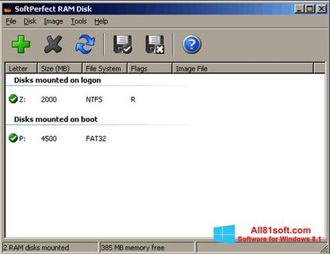 Screenshot SoftPerfect RAM Disk für Windows 8.1