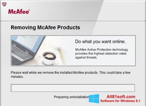 Screenshot McAfee Consumer Product Removal Tool für Windows 8.1