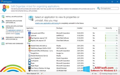 Screenshot Soft Organizer für Windows 8.1