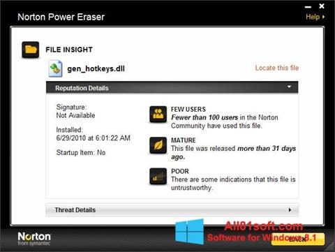 Screenshot Norton Power Eraser für Windows 8.1