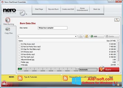 Screenshot Nero Lite für Windows 8.1