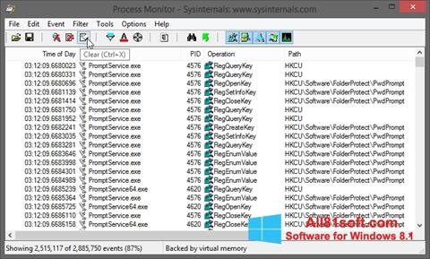 Screenshot Process Monitor für Windows 8.1