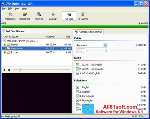 Screenshot DVD Shrink für Windows 8.1