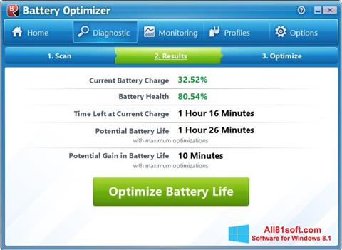 Screenshot Battery Optimizer für Windows 8.1