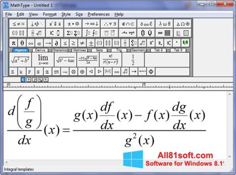 Screenshot MathType für Windows 8.1